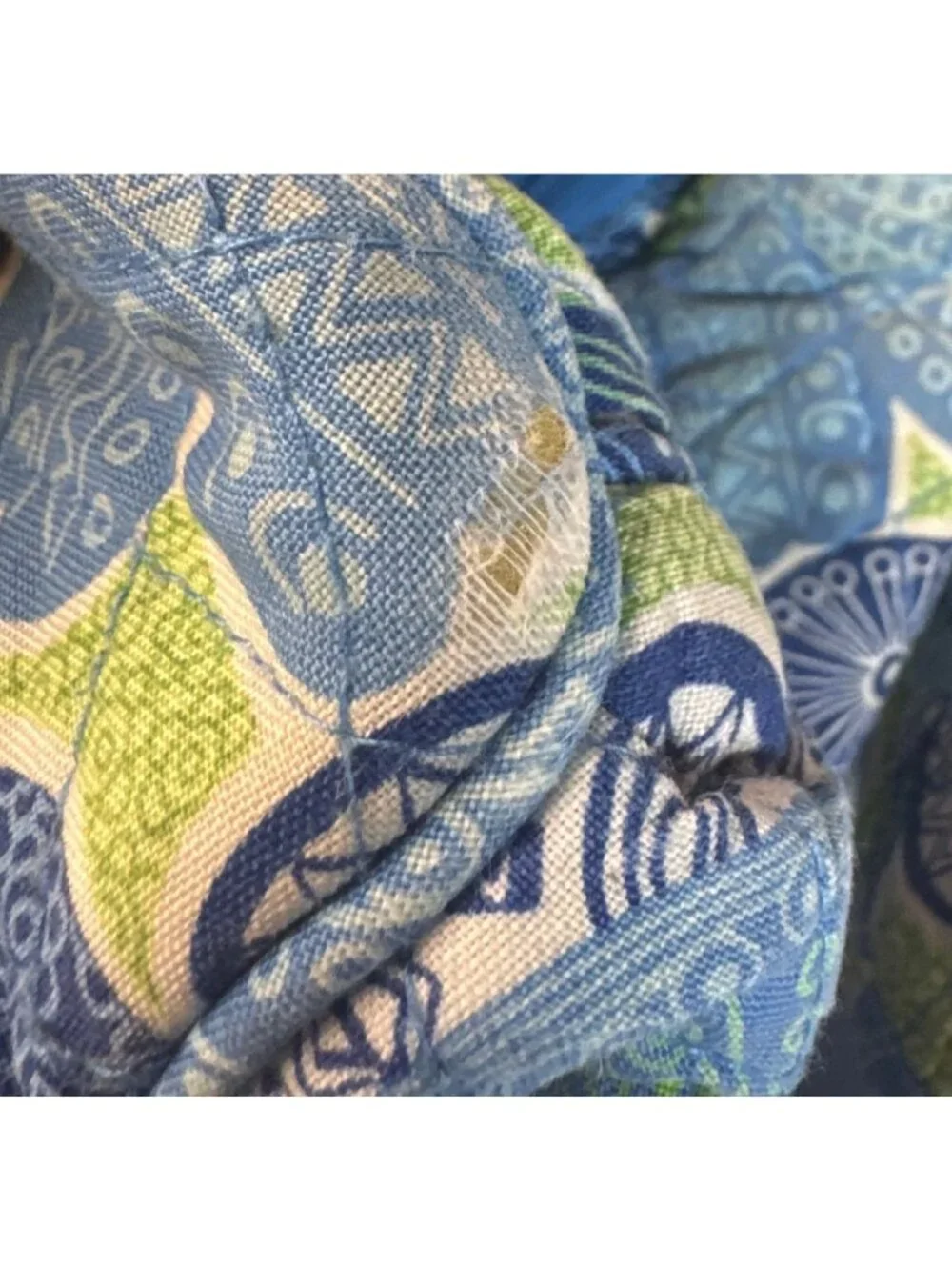 Vera Bradley Doodle Daisy Blue Floral Quilted Backpack W/Multiple Pockets